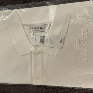 White Lacoste polo. NWT.